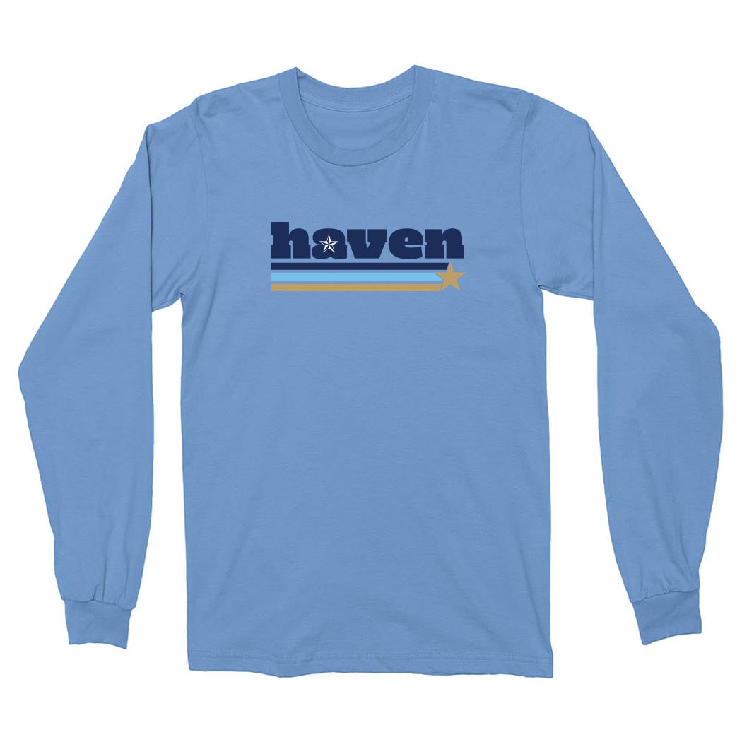 Shooting Star ~ Cotton Long Sleeve T-Shirt ~ Haven Middle School-carolina blue
