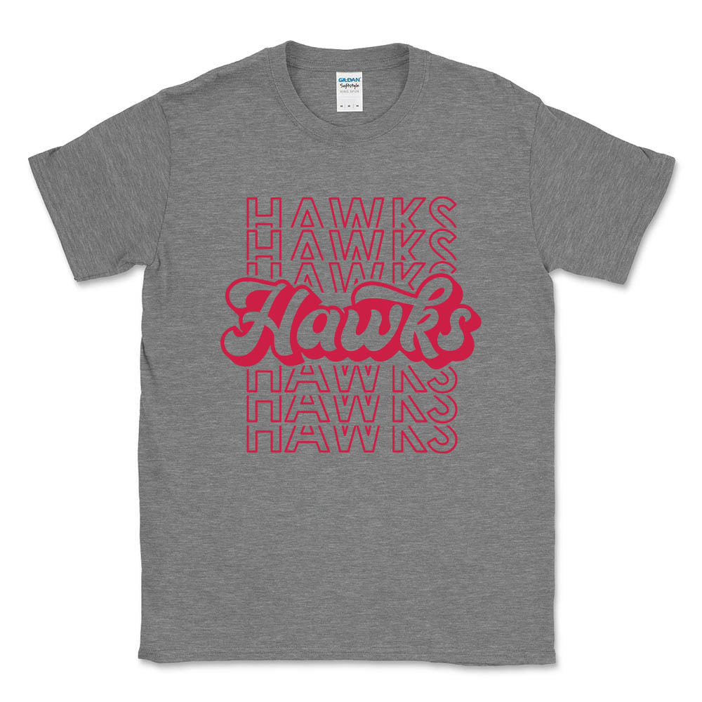 Hawks Repeater Script ~ Cotton T-Shirt ~ Henking Elementary School