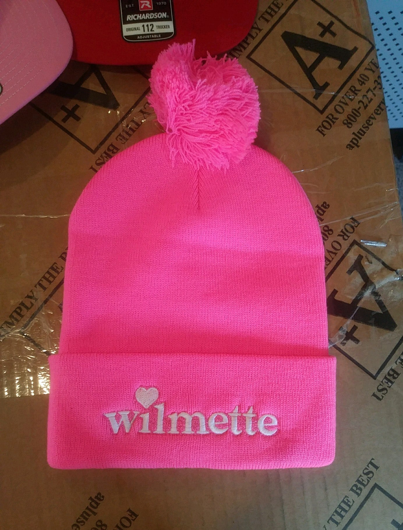 Heart Wilmette ~ Pom Beanie ~ Club Wilmette