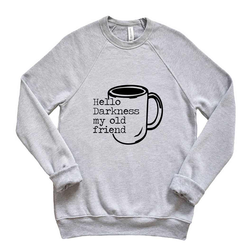 Hello Darkness, My Old Friend ~ Raglan Sponge Fleece Crewneck Sweatshirt ~ humanKIND-athletic heather