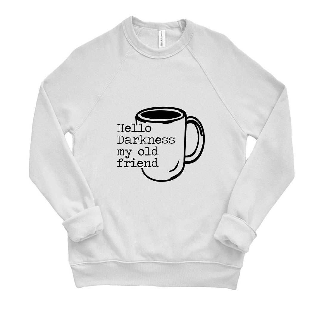 Hello Darkness, My Old Friend ~ Raglan Sponge Fleece Crewneck Sweatshirt ~ humanKIND-silver