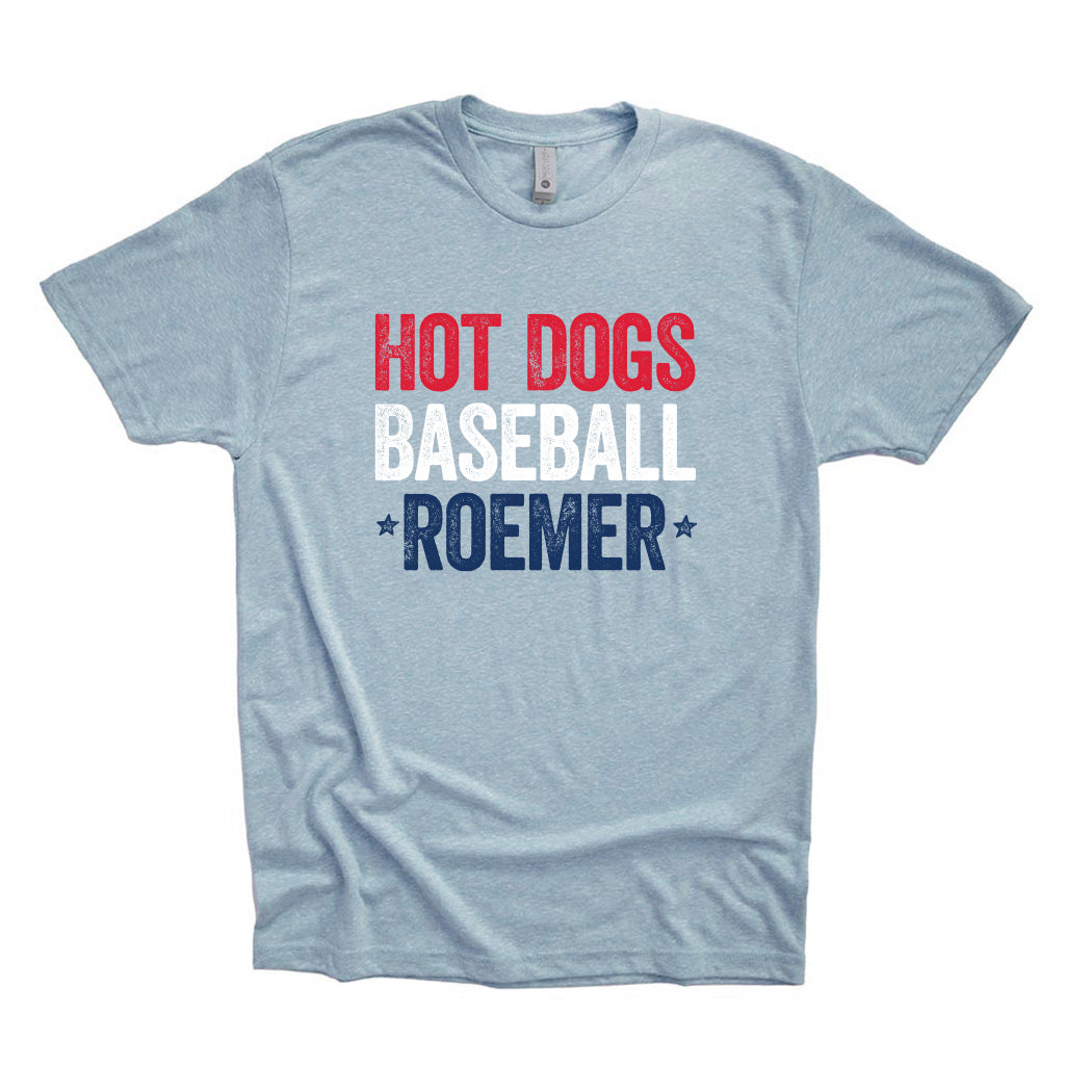 Hot Dogs Baseball Roemer ~ Triblend T-Shirt ~ Wilmette Baseball Association