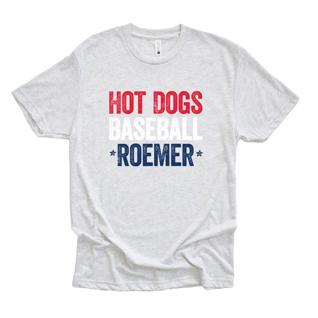 Hot Dogs Baseball Roemer ~ Triblend T-Shirt ~ Wilmette Baseball Association