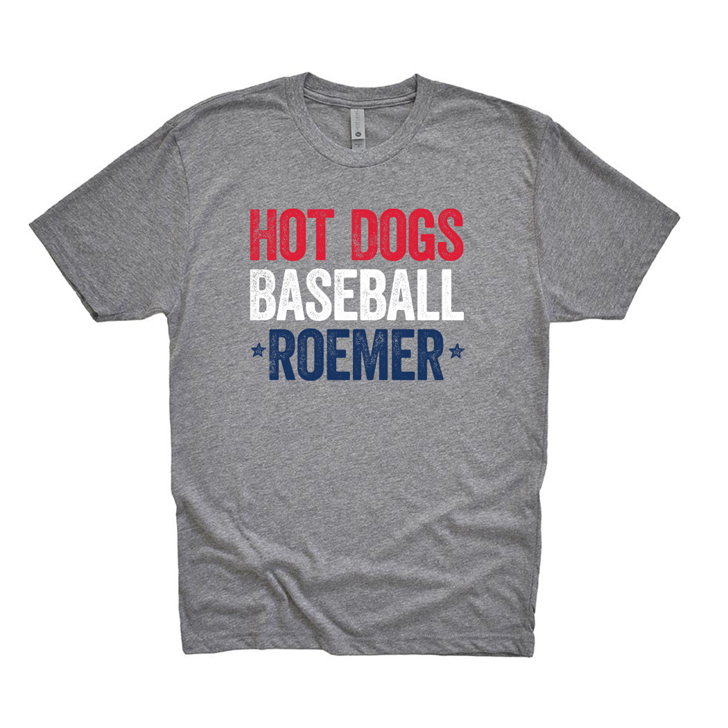 Hot Dogs Baseball Roemer ~ Triblend T-Shirt ~ Wilmette Baseball Association