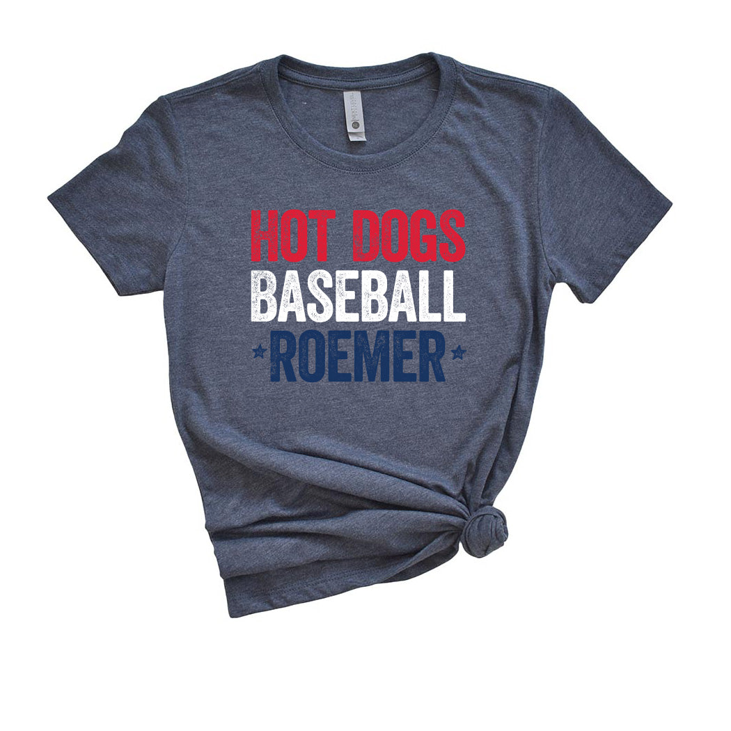 Hot Dogs Baseball Roemer ~ Triblend T-Shirt ~ Wilmette Baseball Association
