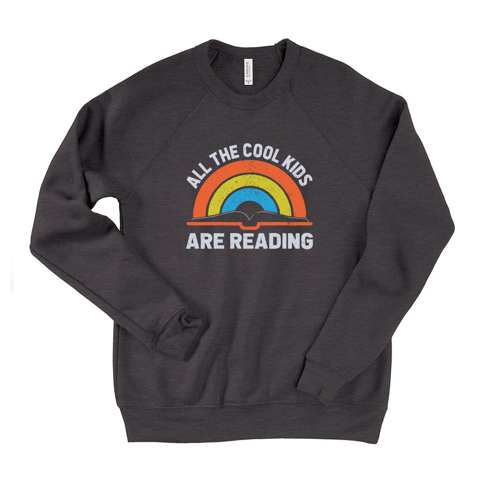 All The Cool Kids Are Reading ~ Unisex Crewneck Sweatshirt-deep heather