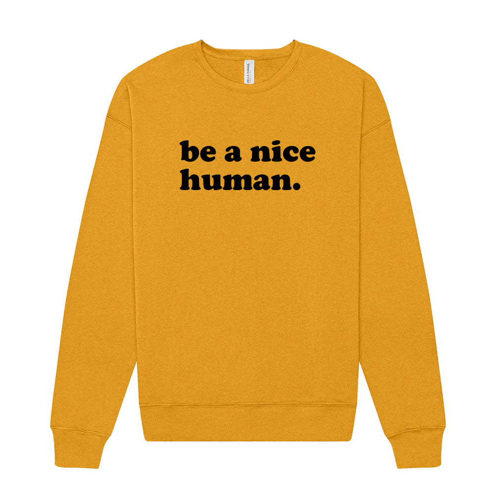 Be A Nice Human ~  Drop Shoulder Crewneck Sweatshirt ~ humanKIND