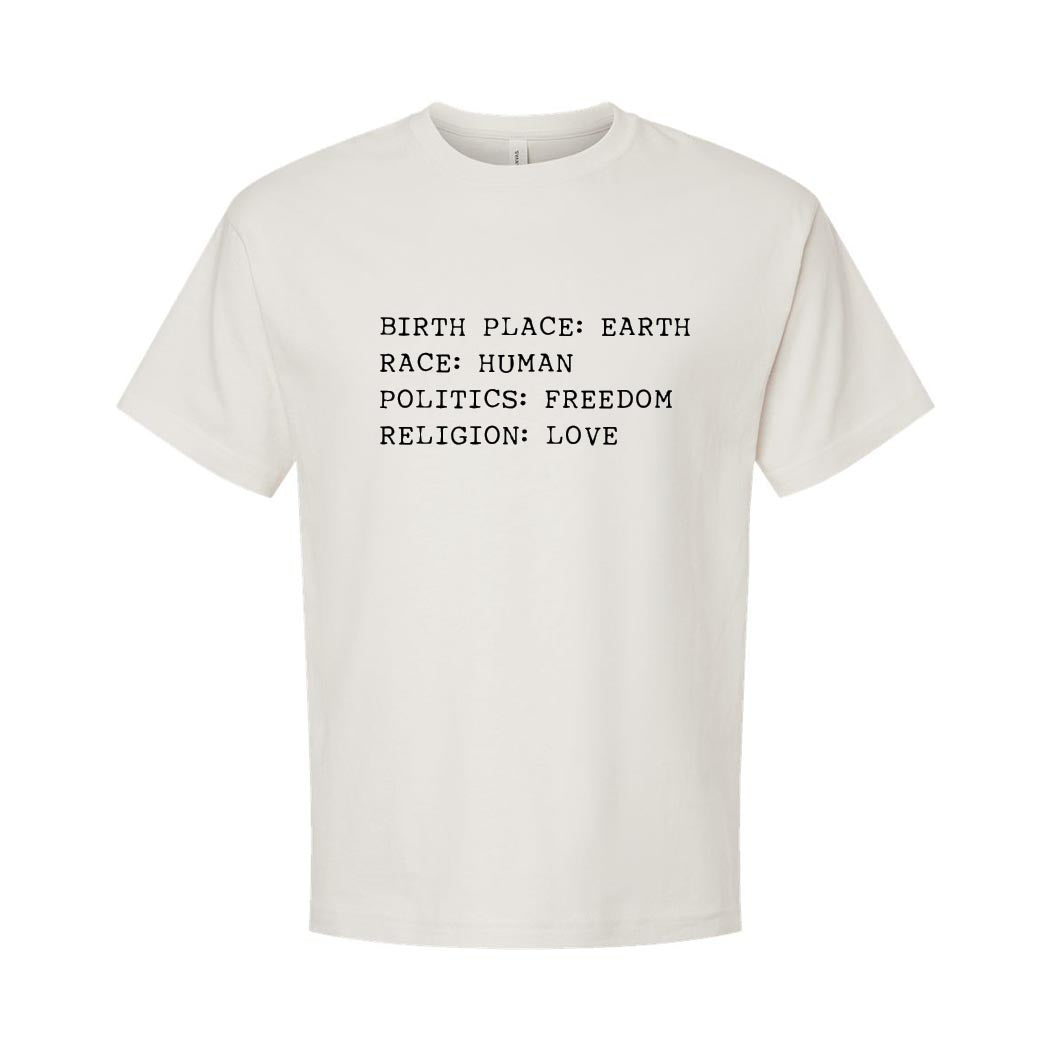 Birthplace: Earth ~ Youth Heavyweight Cotton T-Shirt ~ humanKIND