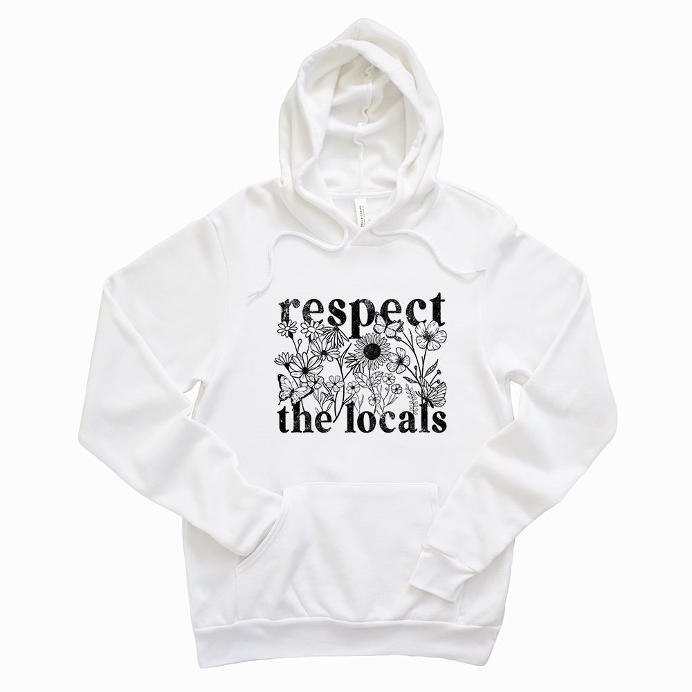 Respect The Locals (Flowers) ~ Sponge Fleece Hoodie ~ humanKIND