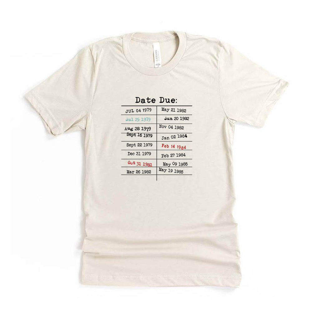 Retro Library Due Date Card ~ Jersey T-Shirt ~ humanKIND