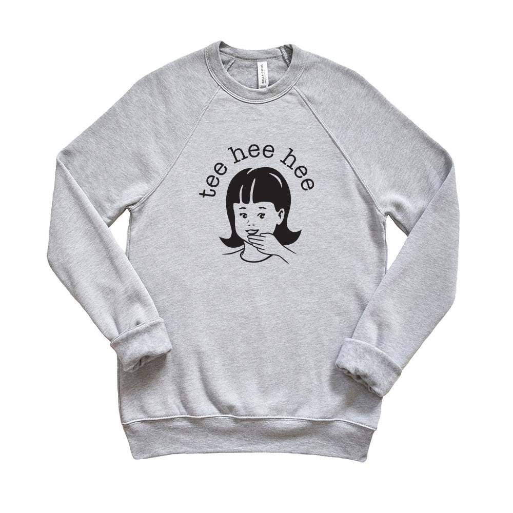 TeeHeeHee Custom Co. Logo ~ Adult Raglan Crewneck Sweatshirt ~ humanKIND