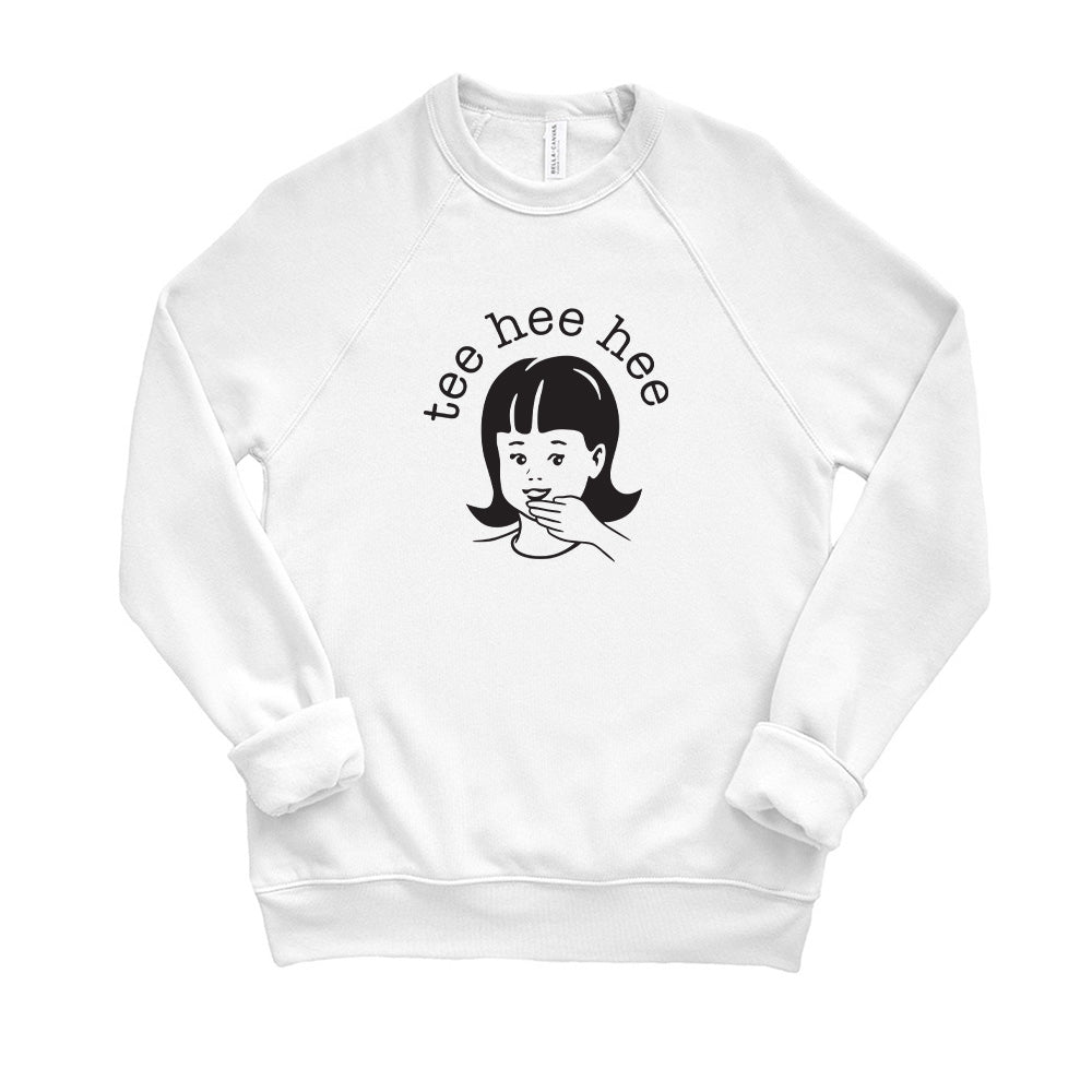 TeeHeeHee Custom Co. Logo ~ Adult Raglan Crewneck Sweatshirt ~ humanKIND