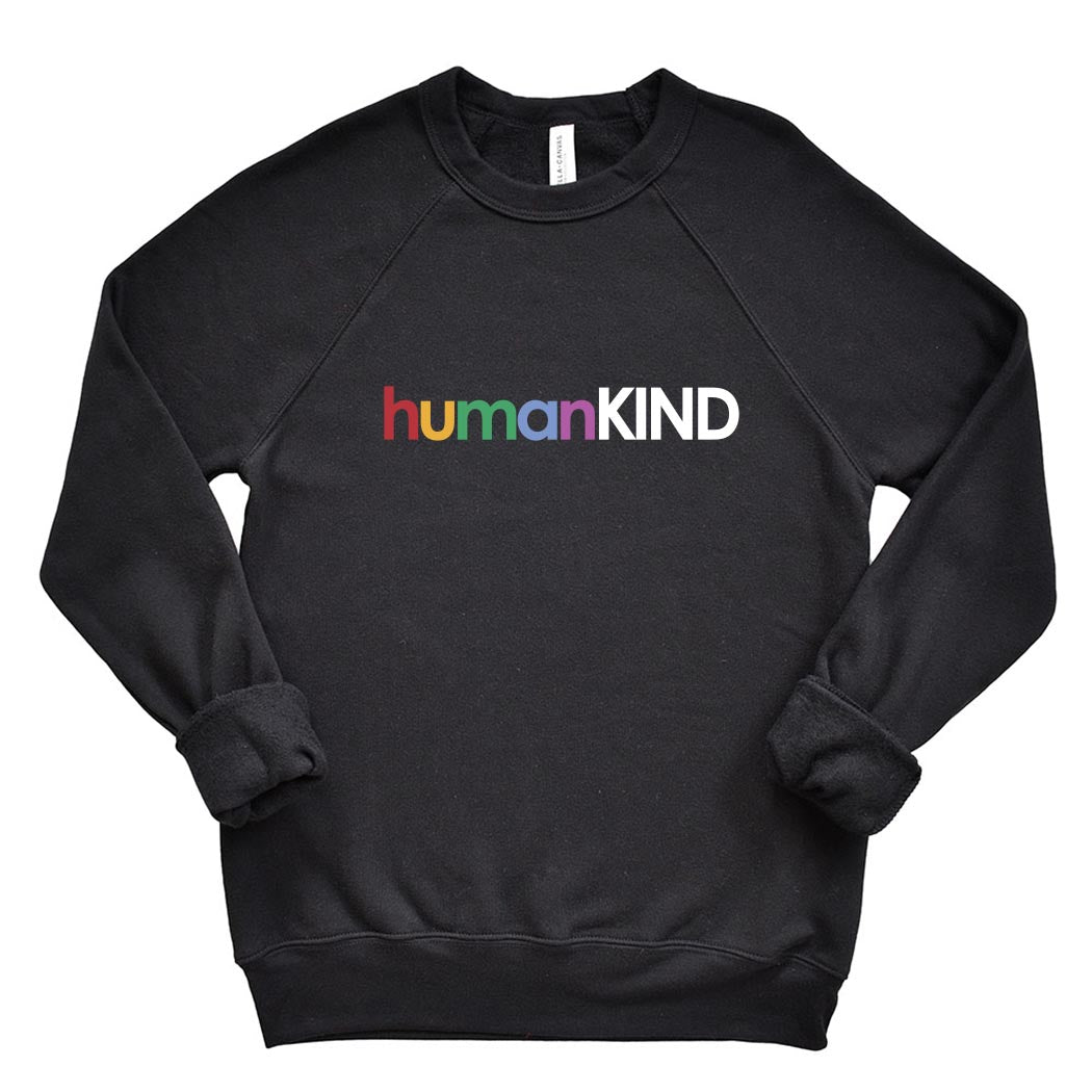humanKIND pride ~ Raglan Sponge Fleece Crewneck Sweatshirt ~ humanKIND