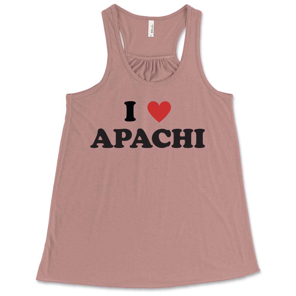 I Heart Apachi ~ Flowy Racerback Tank ~ Apachi Day Camp