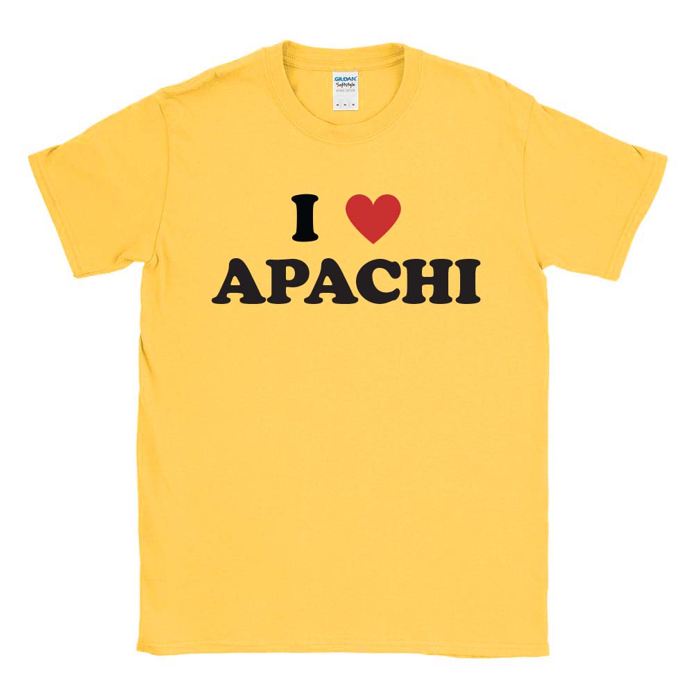 I Heart Apachi ~ 50/50 Adult T-Shirt ~ Apachi Day Camp