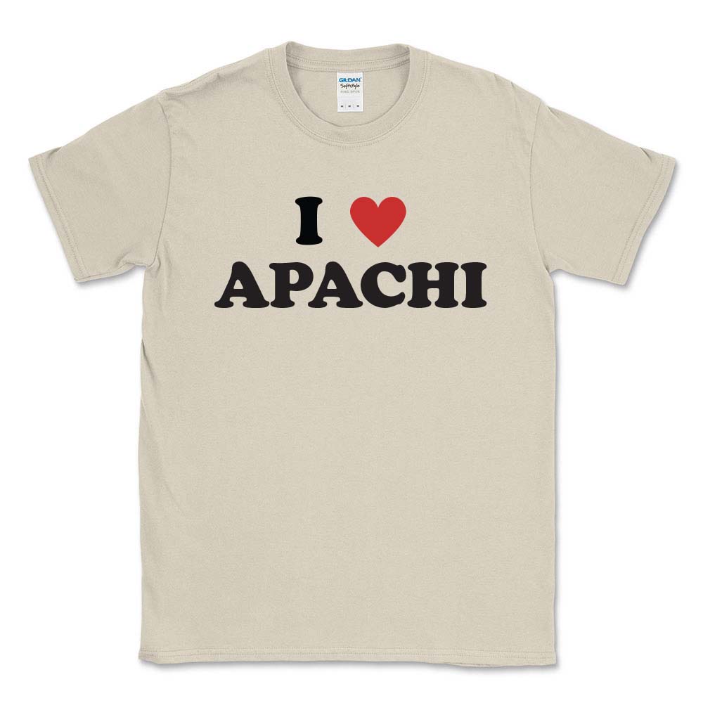 I Heart Apachi ~ 50/50 Adult T-Shirt ~ Apachi Day Camp