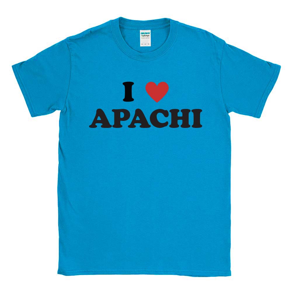 I Heart Apachi ~ 50/50 Adult T-Shirt ~ Apachi Day Camp
