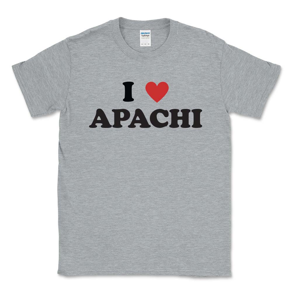 I Heart Apachi ~ 50/50 Adult T-Shirt ~ Apachi Day Camp