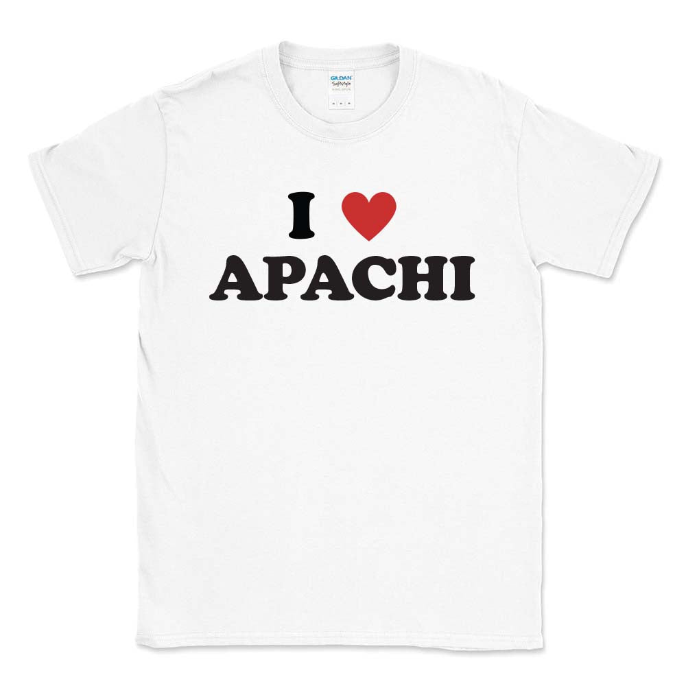 I Heart Apachi ~ 50/50 Adult T-Shirt ~ Apachi Day Camp