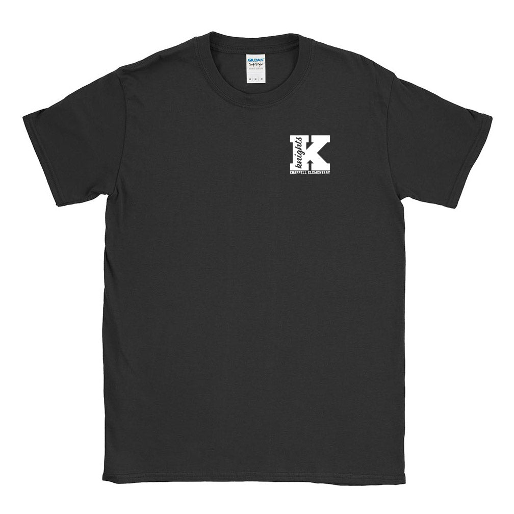 Initial Script ~ Cotton T-Shirt ~ Chappell Elementary School-black