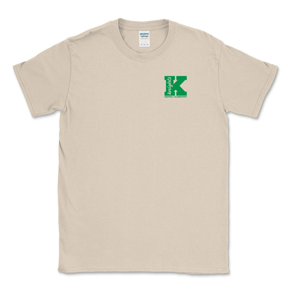 Initial Script ~ Cotton T-Shirt ~ Chappell Elementary School