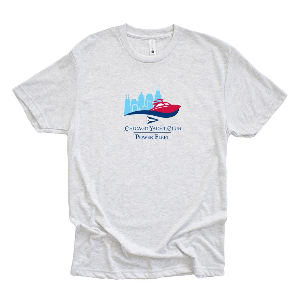 Logo - Power Fleet ~ Triblend T-Shirt ~ Chicago Yacht Club-heather white