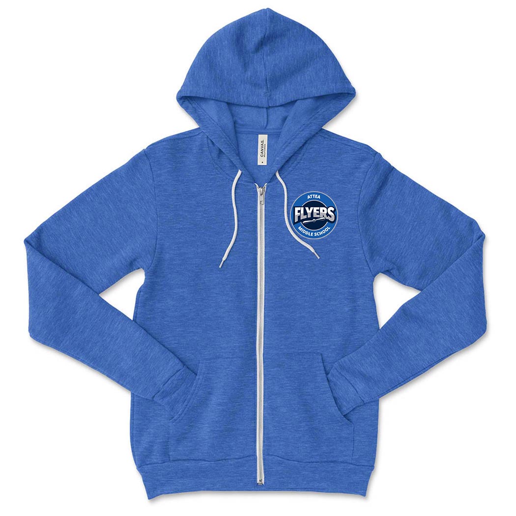 Logo ~ Sponge Fleece Zip Hoodie ~ Attea Middle School