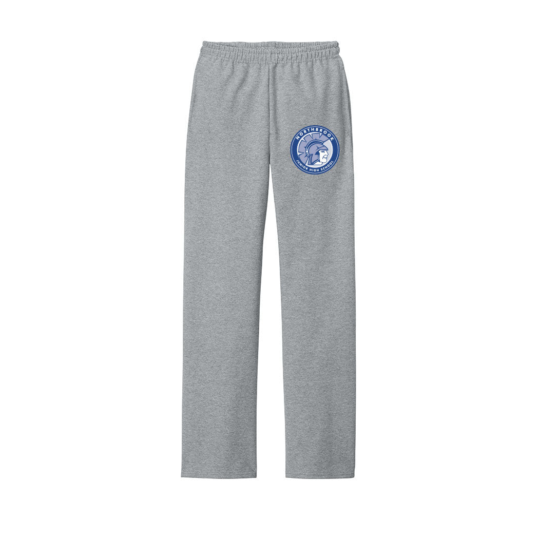 Logo Badge ~ Open Bottom Sweatpants ~ Northbrook Junior High School-athletic heather