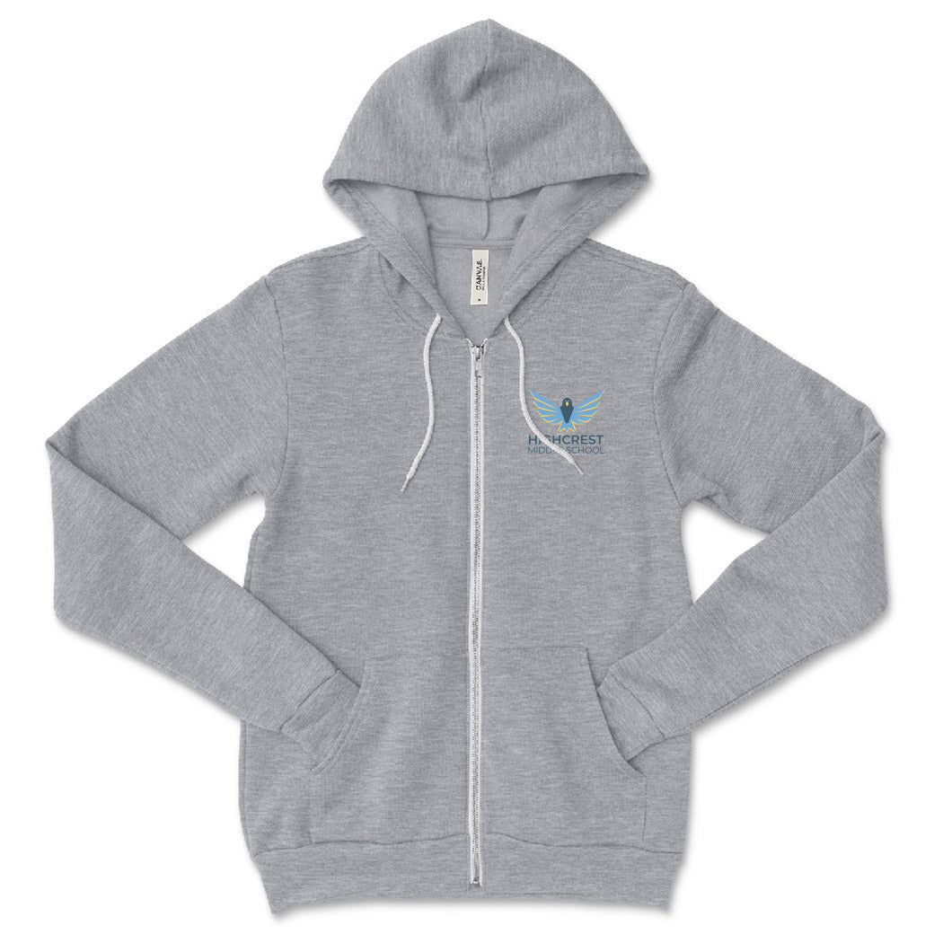 Logo - Highcrest Middle School ~ Sponge Fleece Zip Hoodie ~ Highcrest Middle School