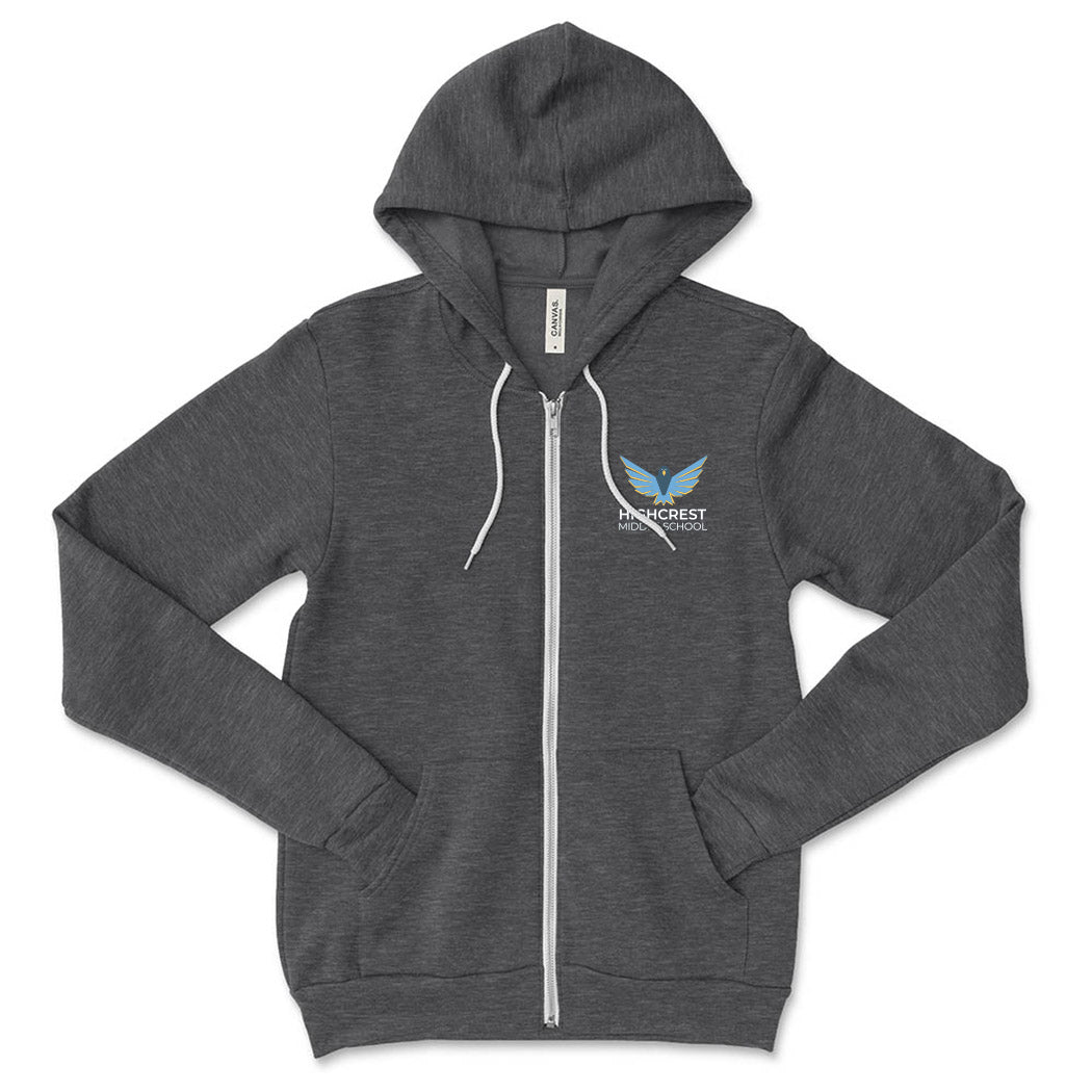 Logo - Highcrest Middle School ~ Sponge Fleece Zip Hoodie ~ Highcrest Middle School