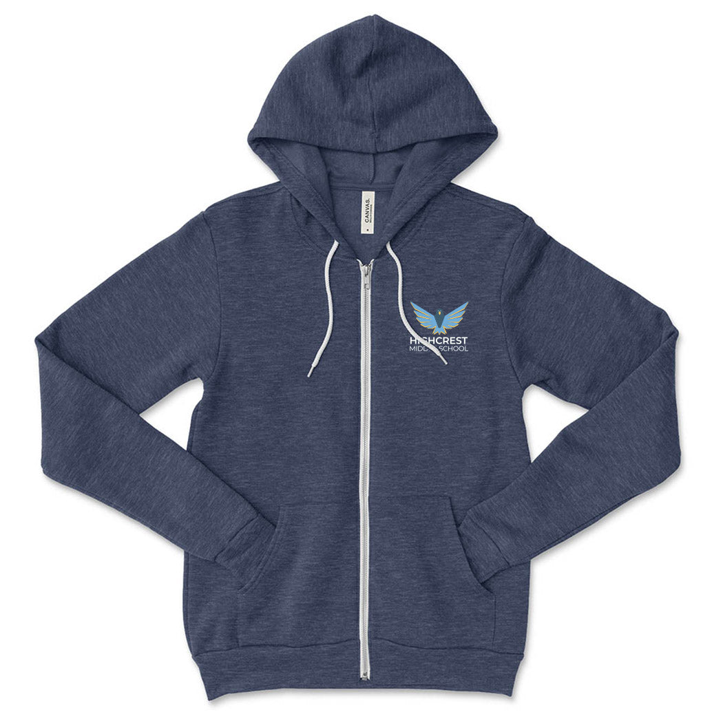 Logo - Highcrest Middle School ~ Sponge Fleece Zip Hoodie ~ Highcrest Middle School
