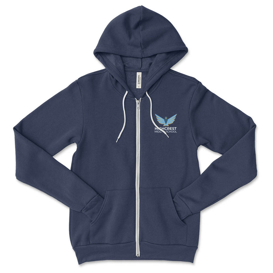 Logo - Highcrest Middle School ~ Sponge Fleece Zip Hoodie ~ Highcrest Middle School