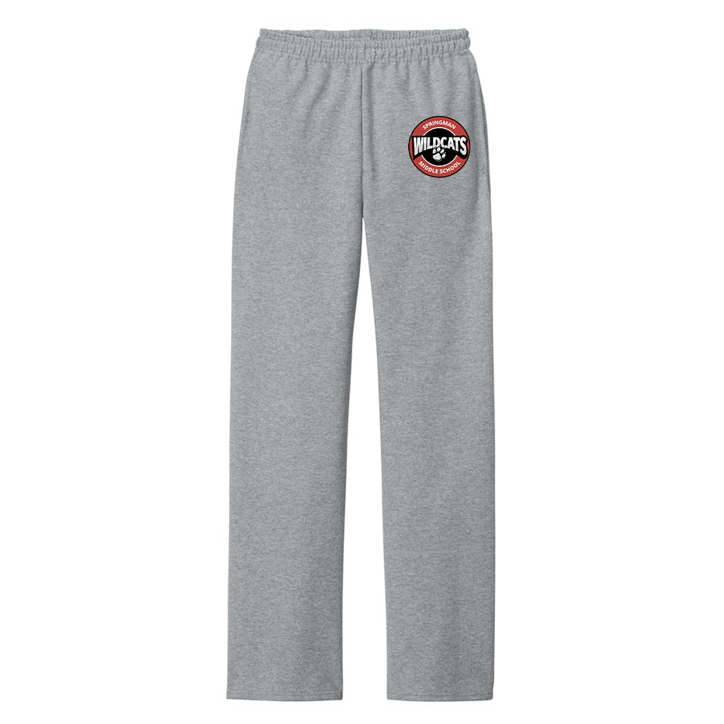 Logo ~ Open Bottom Sweatpants ~ Springman Middle School-athletic heather