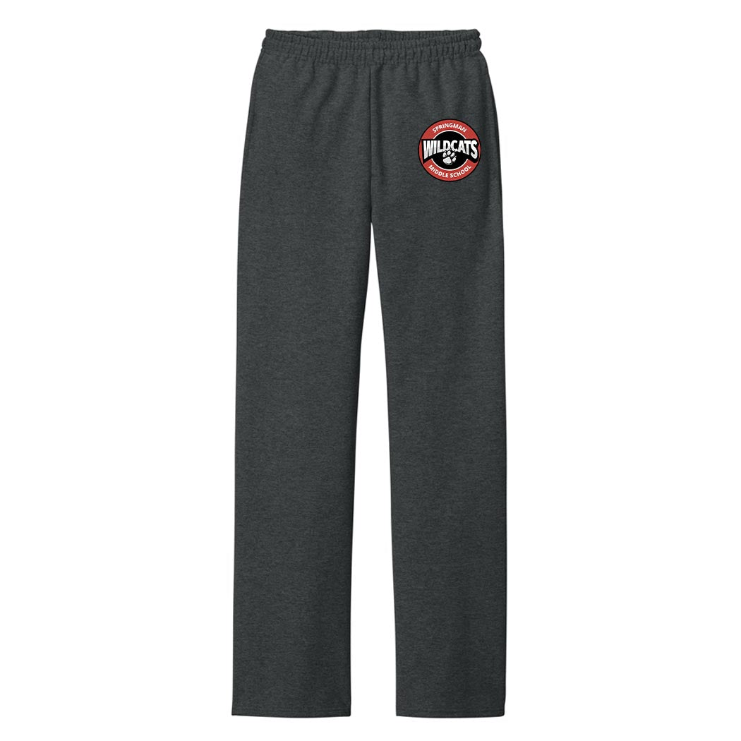 Logo ~ Open Bottom Sweatpants ~ Springman Middle School