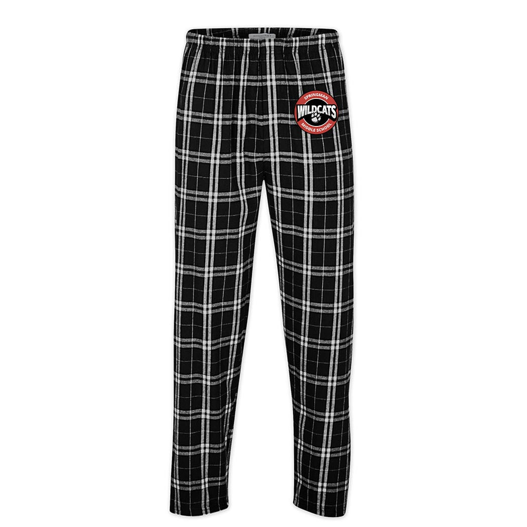 Logo ~ Flannel Pants ~ Springman Middle School-black white