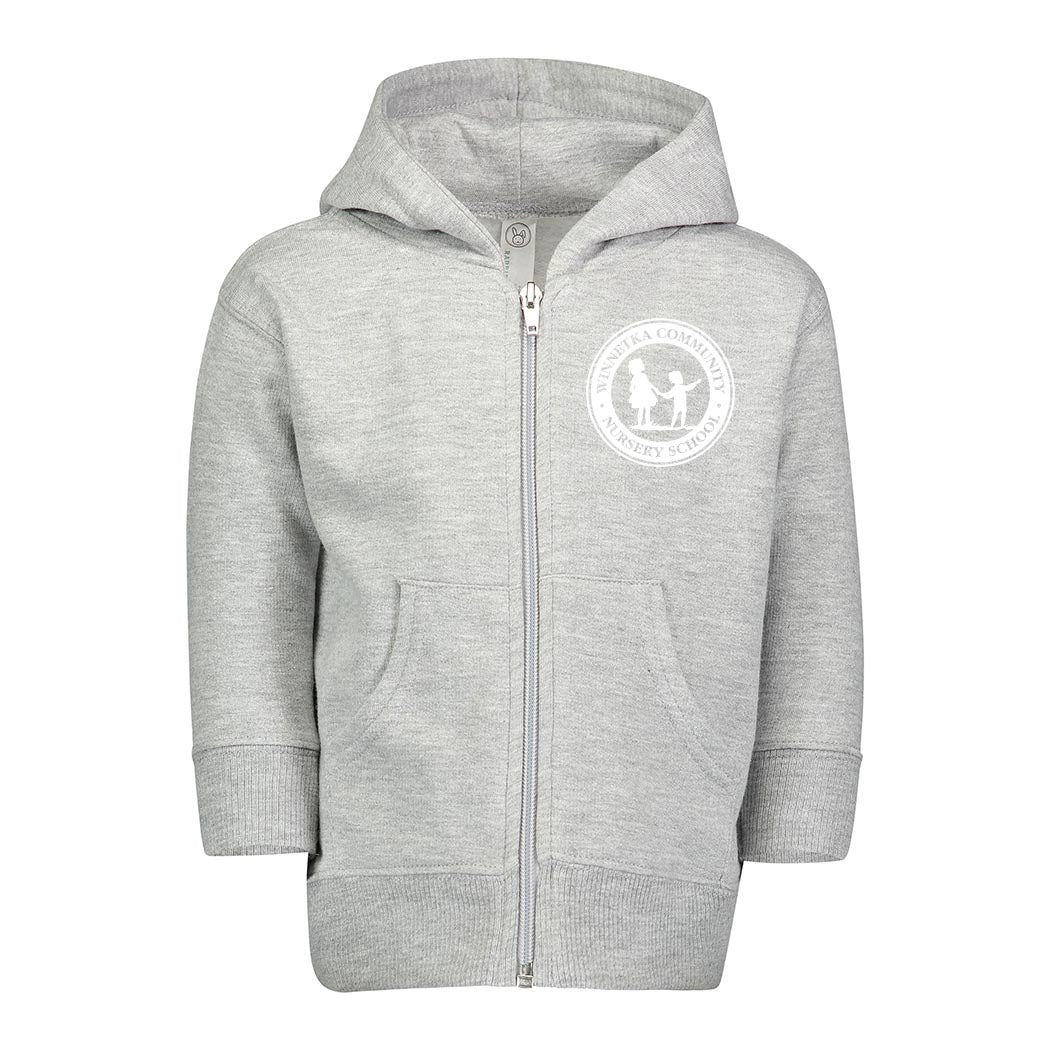 Logo ~ Toddler Zip Hoodie ~ Winnetka Community Nursery School-heather