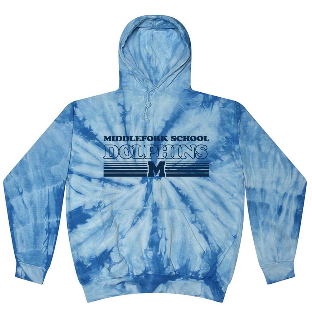 Middlefork Dolphins ~ Tie Dye Hoodie ~ Middlefork Elementary School