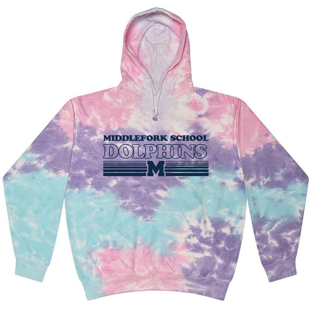 Middlefork Dolphins ~ Tie Dye Hoodie ~ Middlefork Elementary School