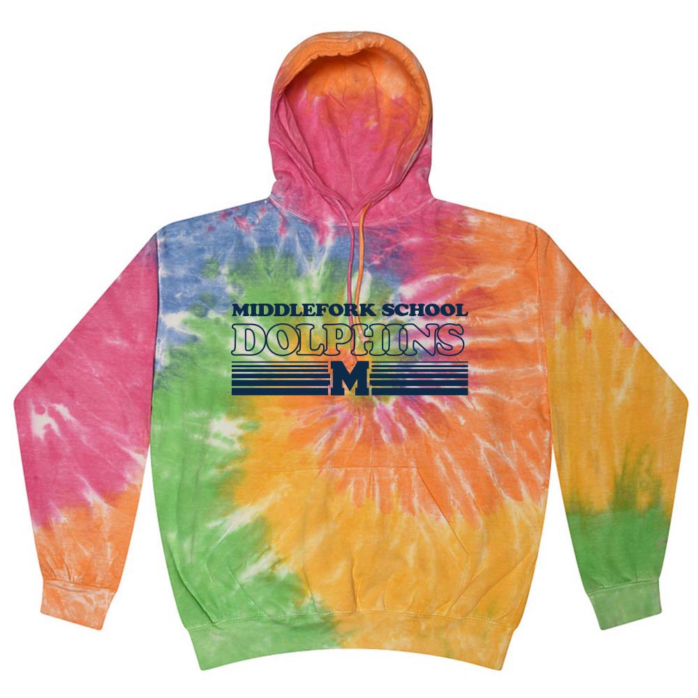 Middlefork Dolphins ~ Tie Dye Hoodie ~ Middlefork Elementary School