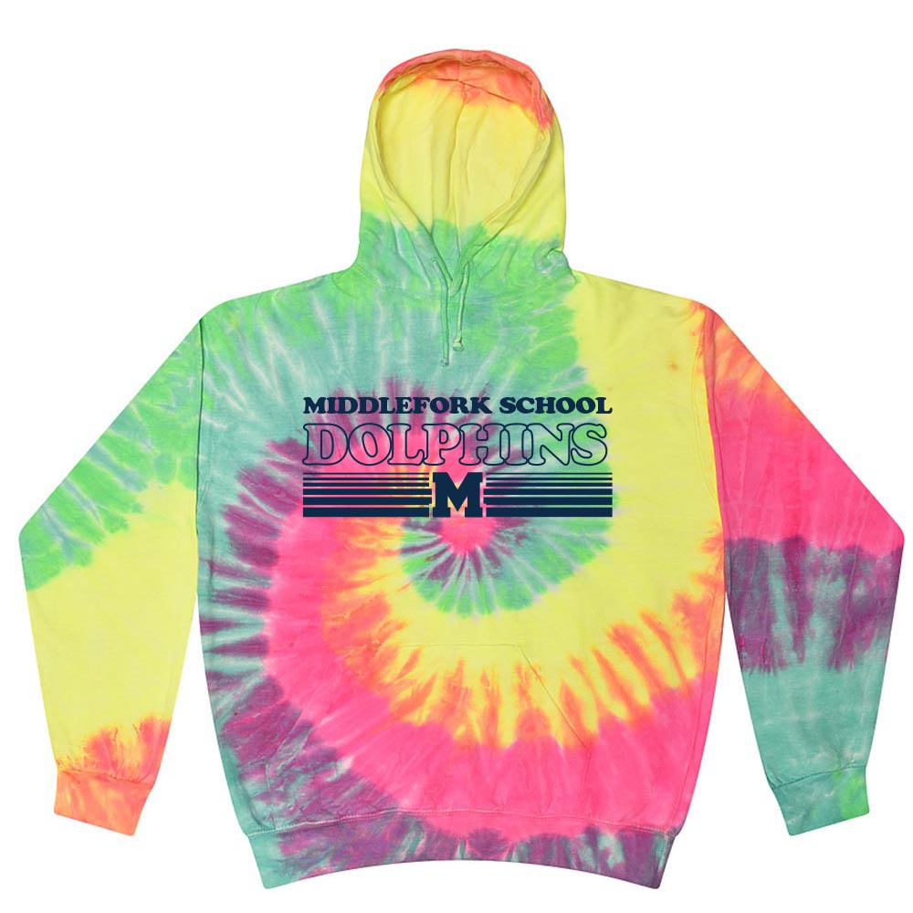 Middlefork Dolphins ~ Tie Dye Hoodie ~ Middlefork Elementary School