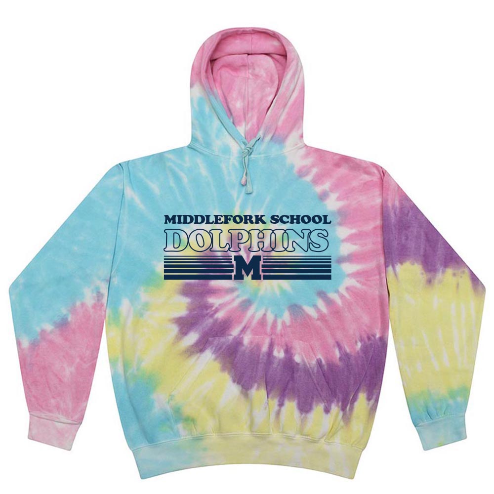 Middlefork Dolphins ~ Tie Dye Hoodie ~ Middlefork Elementary School