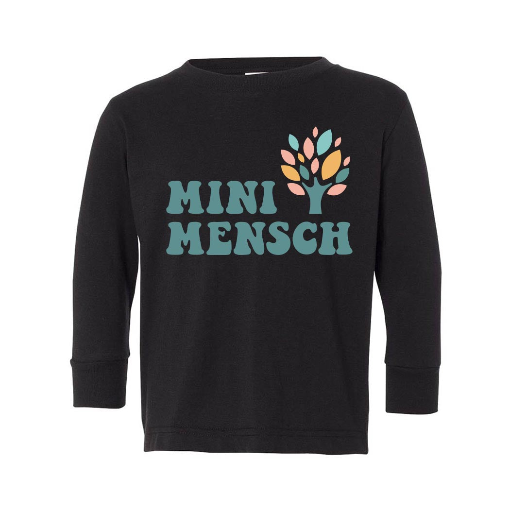 Mini Mensch ~ Toddler Jersey Long Sleeve T-Shirt ~ Gan Montessori-black