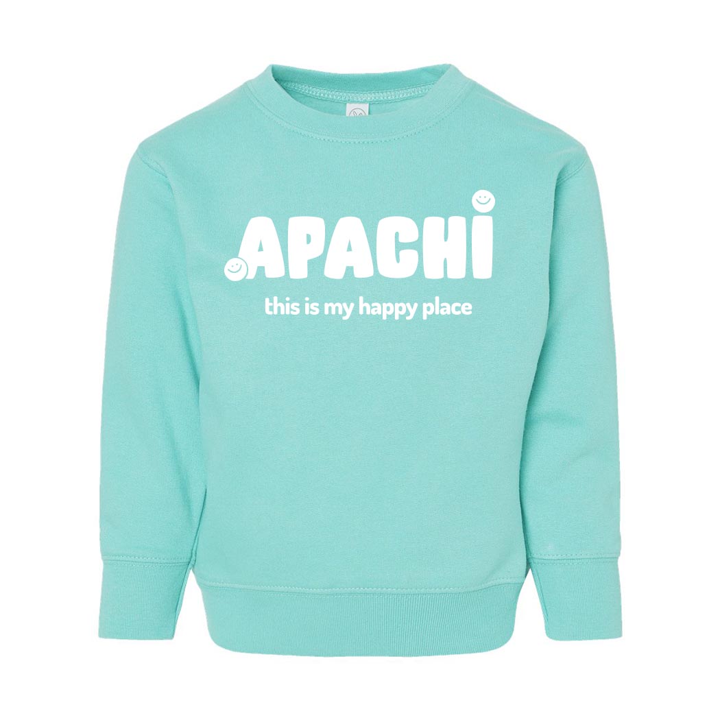 My Happy Place ~ Toddler Crewneck Sweatshirt ~ Apachi Day Camp
