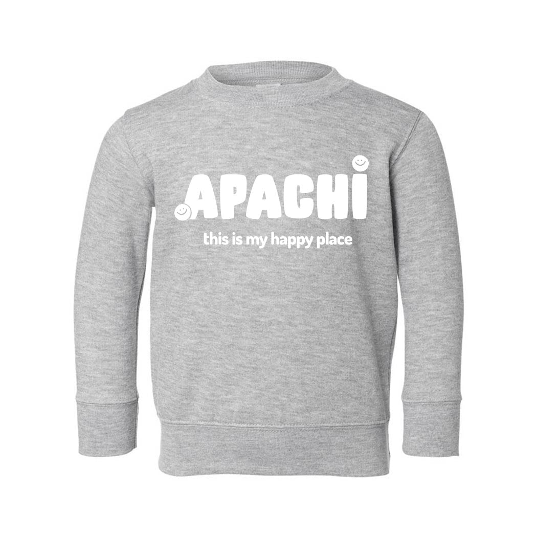 My Happy Place ~ Toddler Crewneck Sweatshirt ~ Apachi Day Camp
