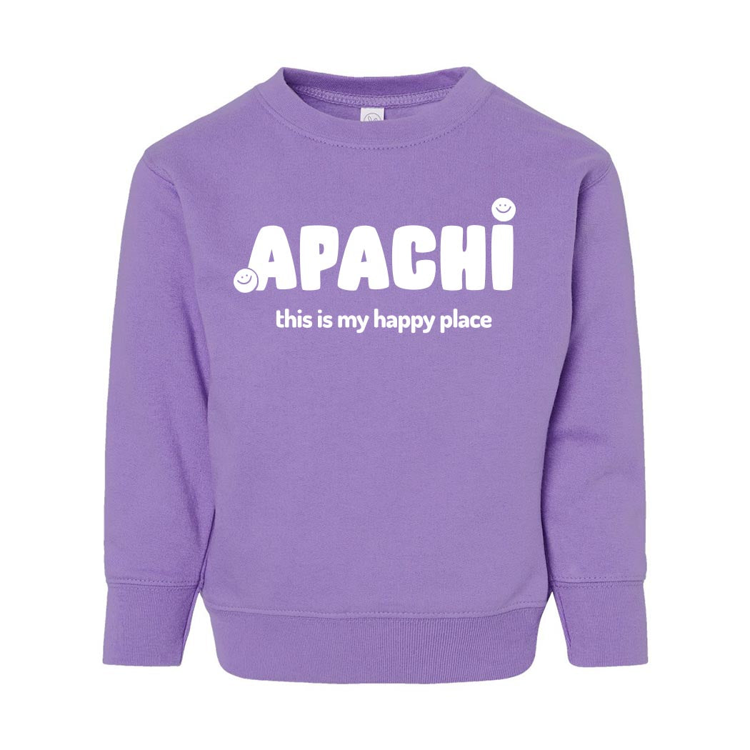 My Happy Place ~ Toddler Crewneck Sweatshirt ~ Apachi Day Camp