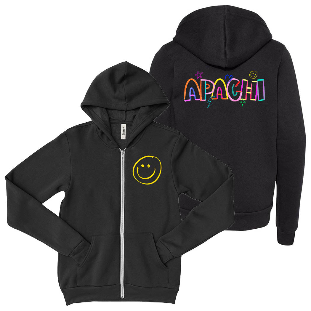 Neon Doodle ~ Toddler Sponge Fleece Zip Hoodie ~ Apachi Day Camp