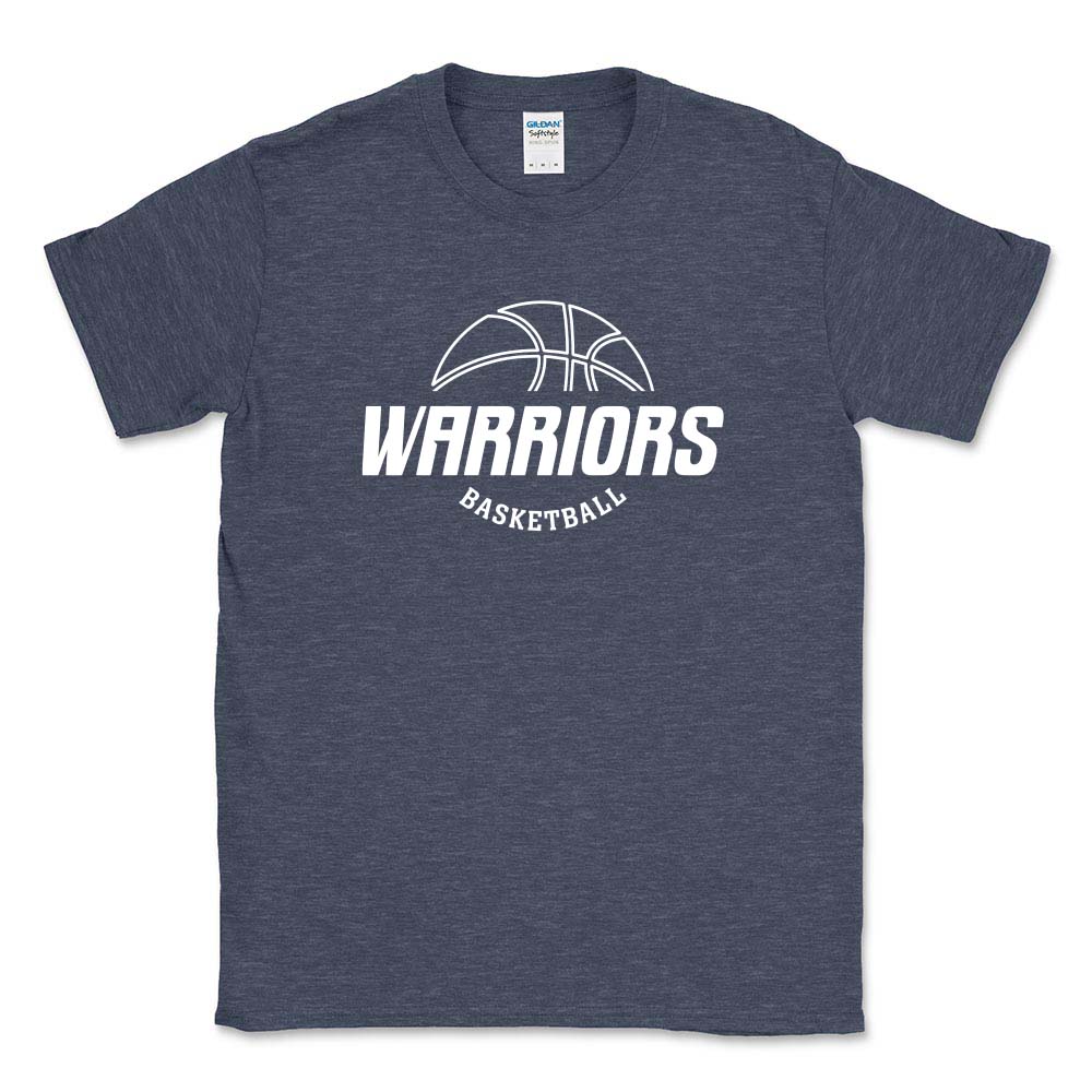 WARRIORS BASKETBALL SOFTSTYLE TEE ~ OLPH BASKETBALL ~ youth and adult ~ classic fit