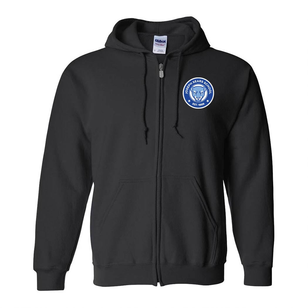 Panthers Badge ~ Zip Hoodie ~ Joseph Sears School-black
