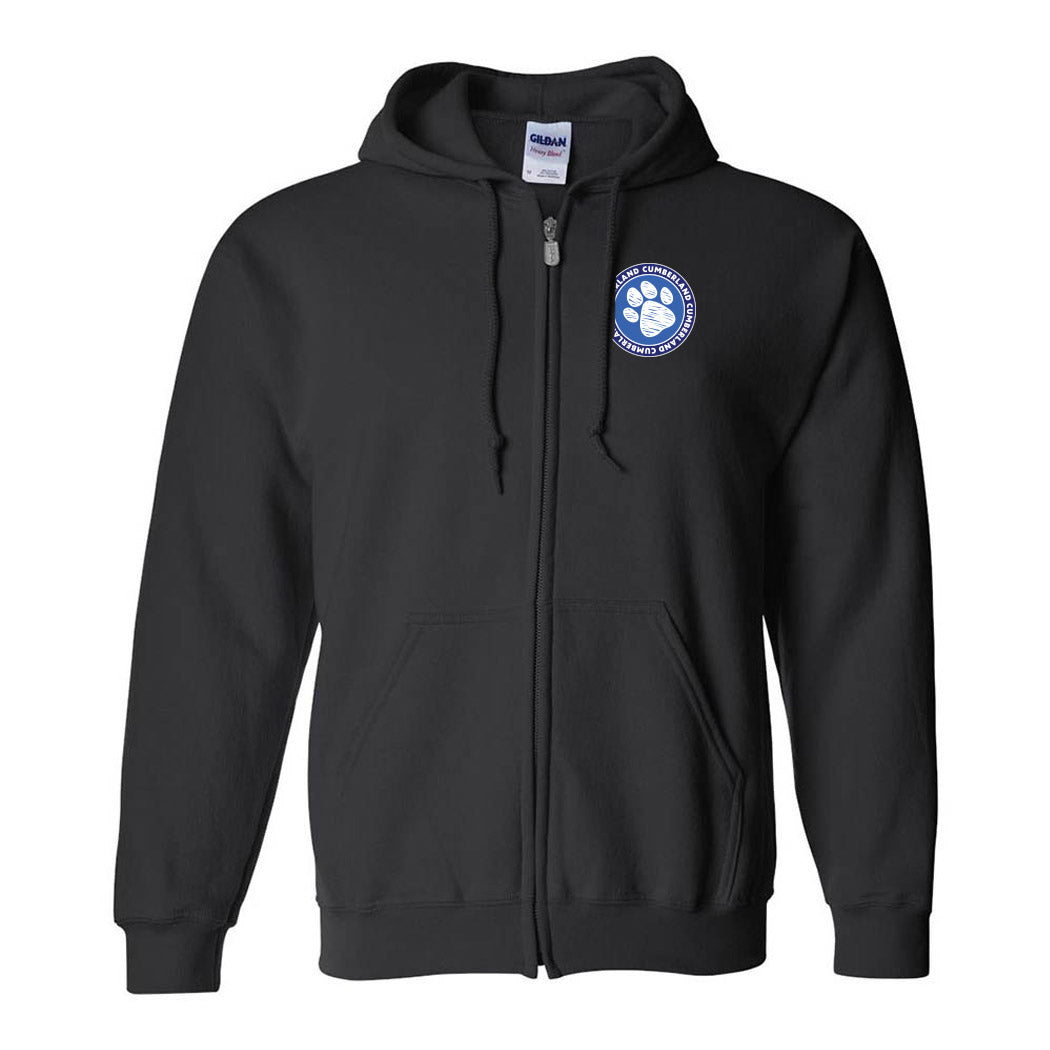 Paw Badge ~ Zip Hoodie ~ Cumberland Elementary School