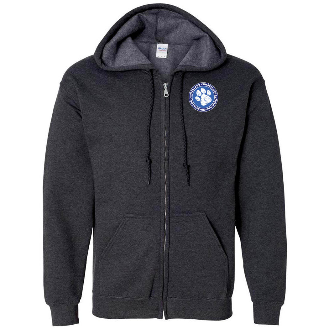 Paw Badge ~ Zip Hoodie ~ Cumberland Elementary School